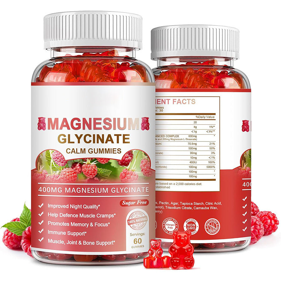 Taste Kawaii Protein Bear Gummies Magnesium Glycinate Soft Gummies 60 Pieces
