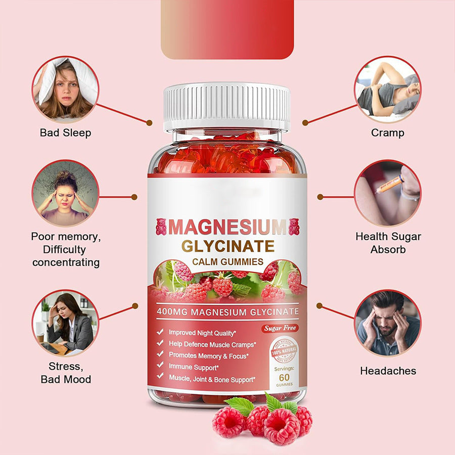 Taste Kawaii Protein Bear Gummies Magnesium Glycinate Soft Gummies 60 Pieces